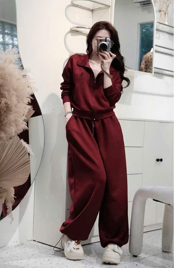 GOM A205 - BỘ NỈ NGỰA ĐỎ QUẦN BO
