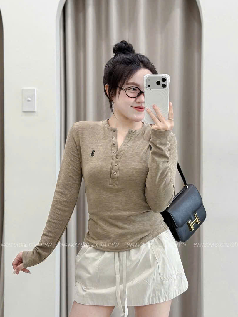 GOM A393 - ÁO THUN DÀI TAY CỔ TRỤ