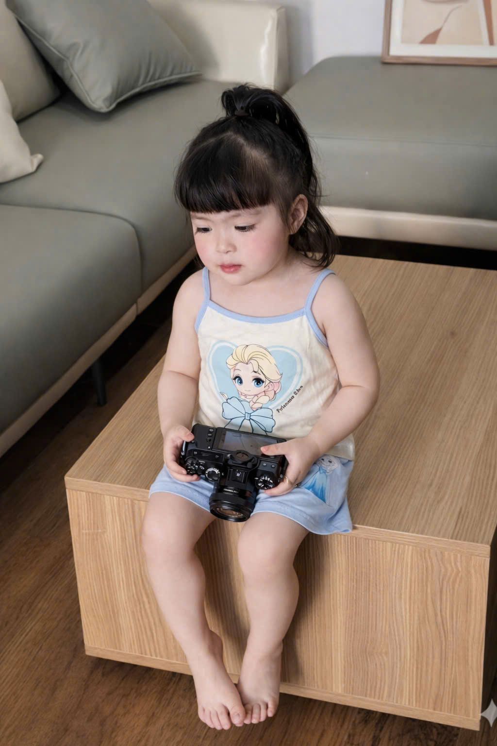 XẢ A423 - SET 2 BỘ SÁT NÁCH KITTY HỒNG ELSA XANH