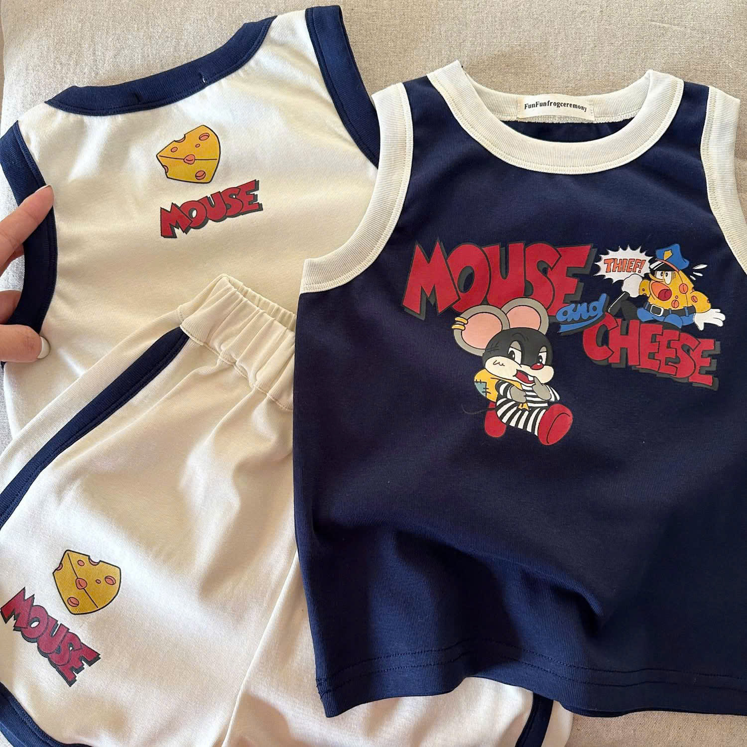 XẢ A452 - SET 2 BỘ BA LỖ MOUSE CHEESE THAN TRẮNG