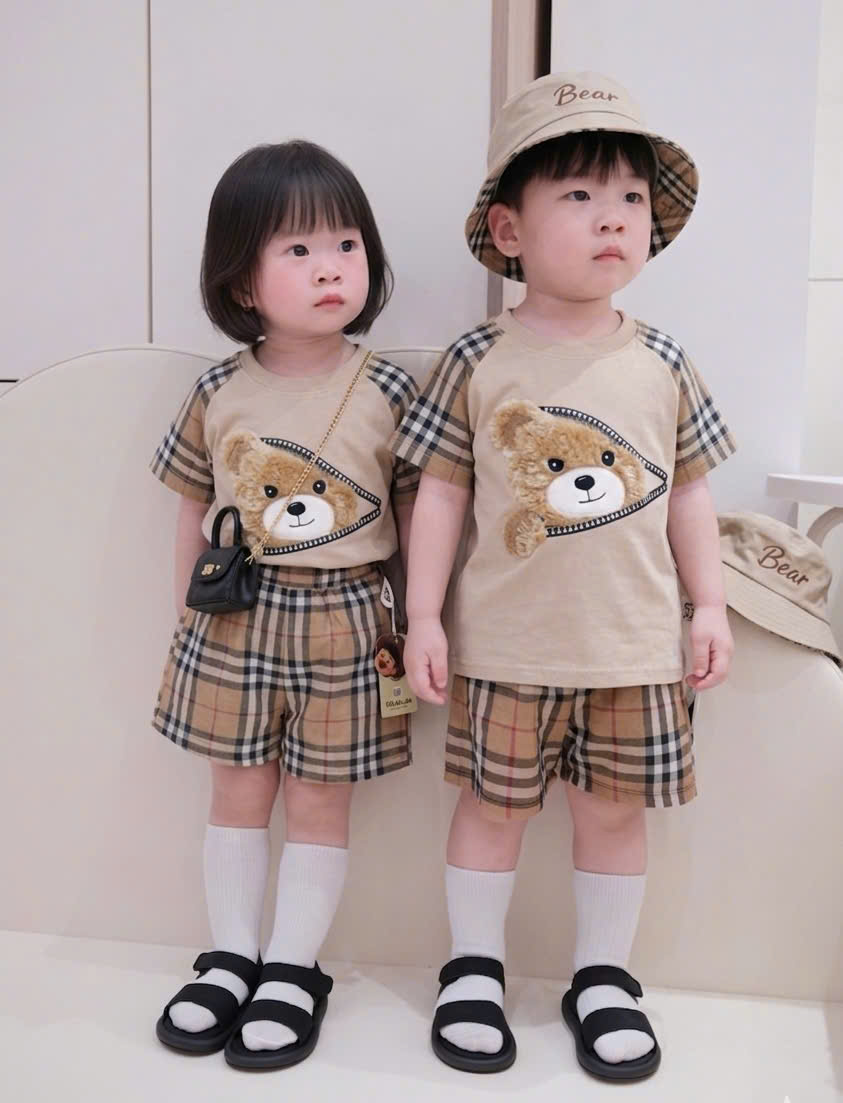 XẢ A455 - SET BỘ IN GẤU BBR KÈM MŨ