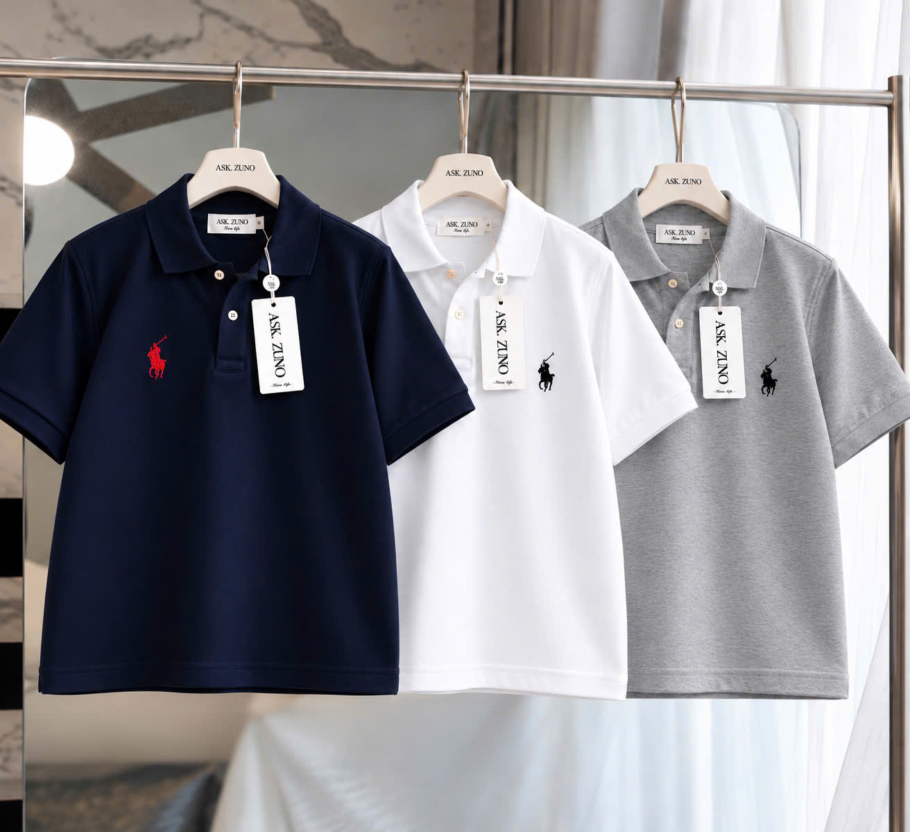 GOM A575 - ÁO POLO NAM THÊU NGỰA