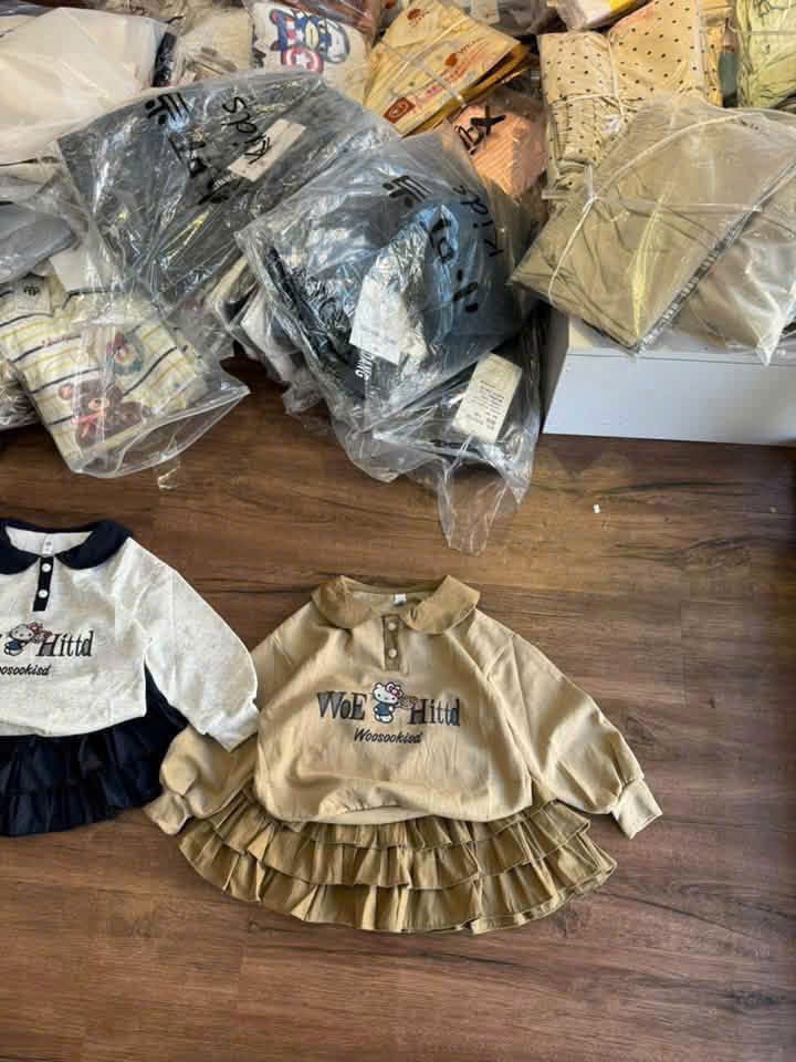 A594 - SET ÁO NỈ KITTY WOE KÈM CV