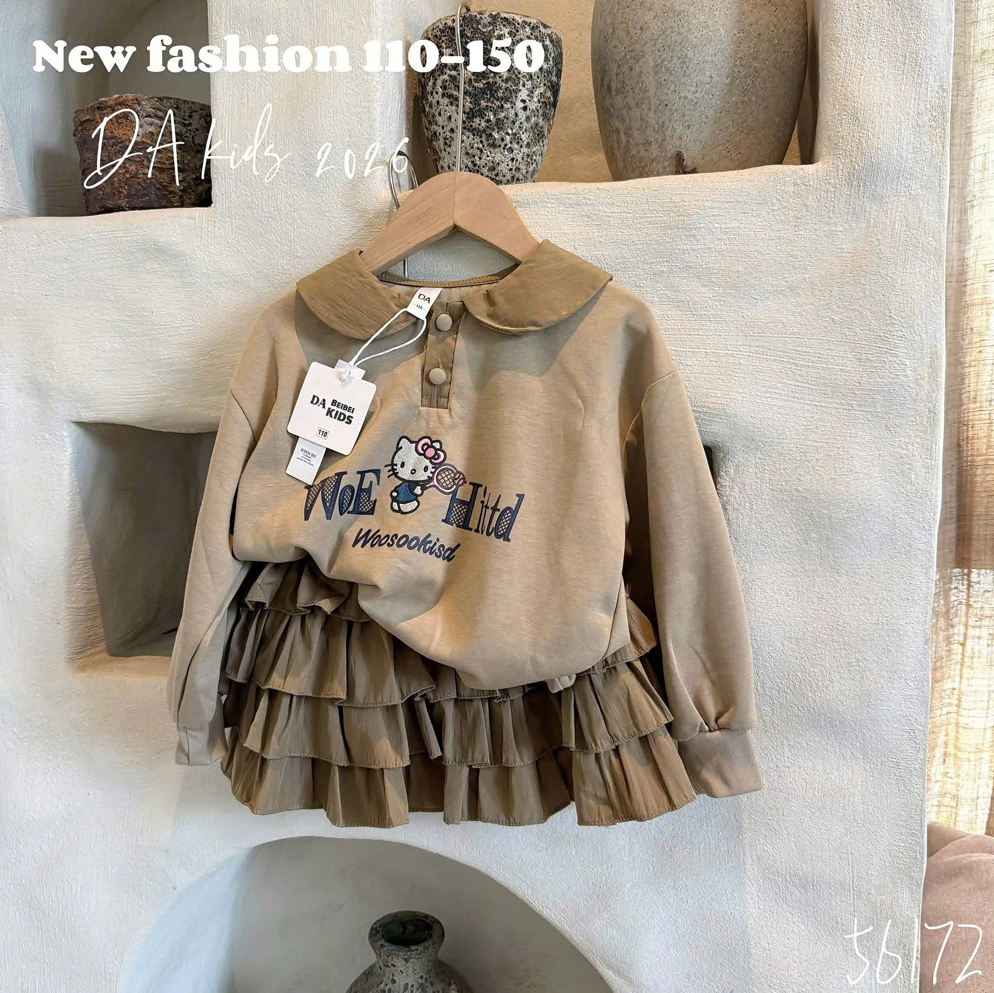 A594 - SET ÁO NỈ KITTY WOE KÈM CV
