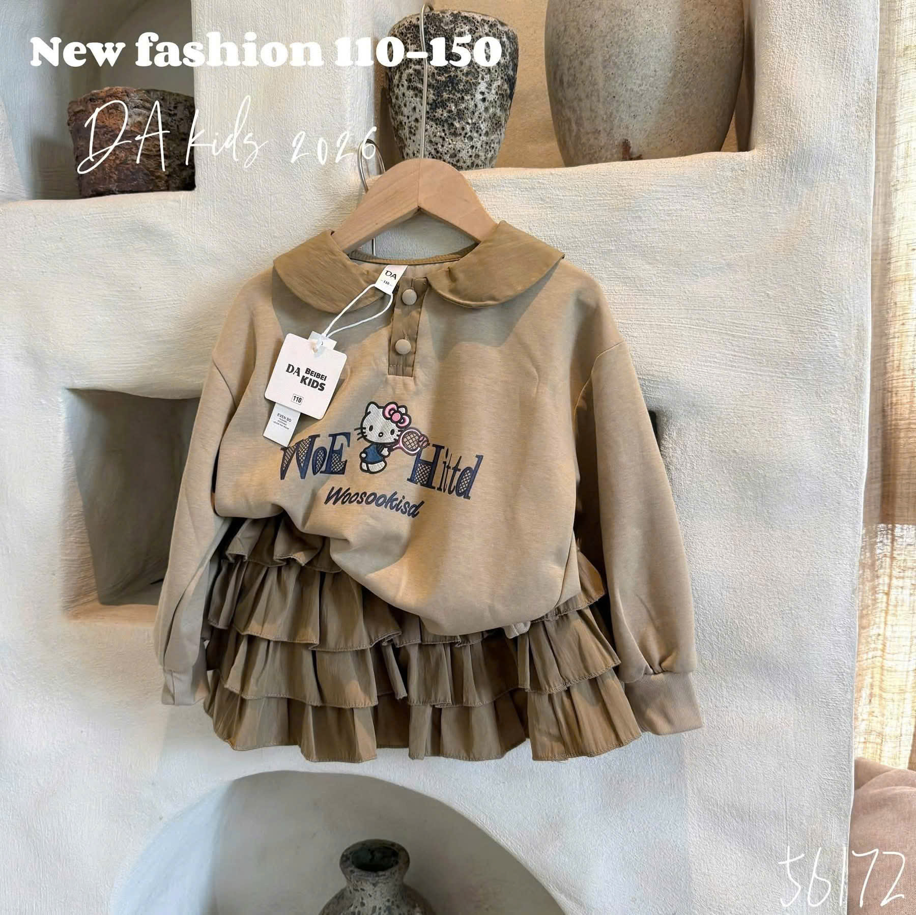 A594 - SET ÁO NỈ KITTY WOE KÈM CV