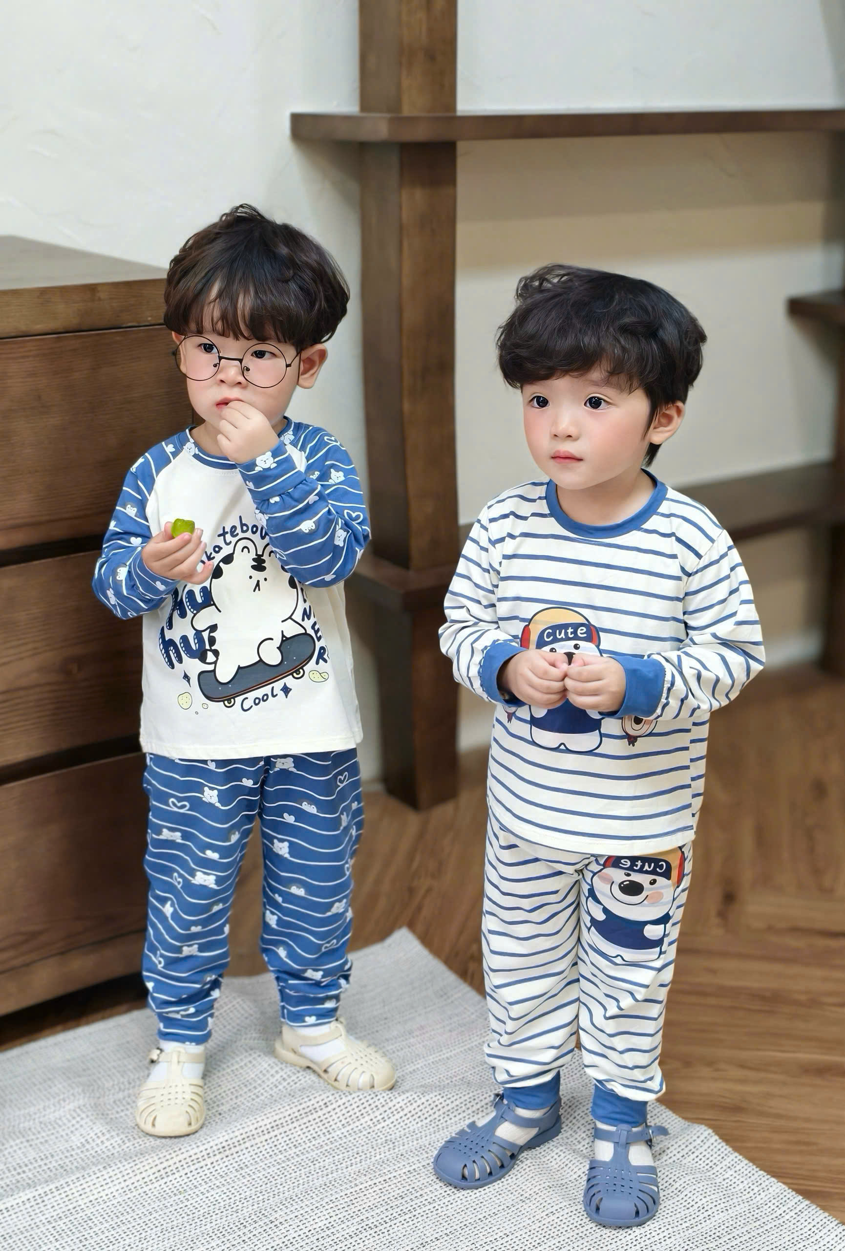 A612 - SET 2 BỘ GẤU XANH CUTE