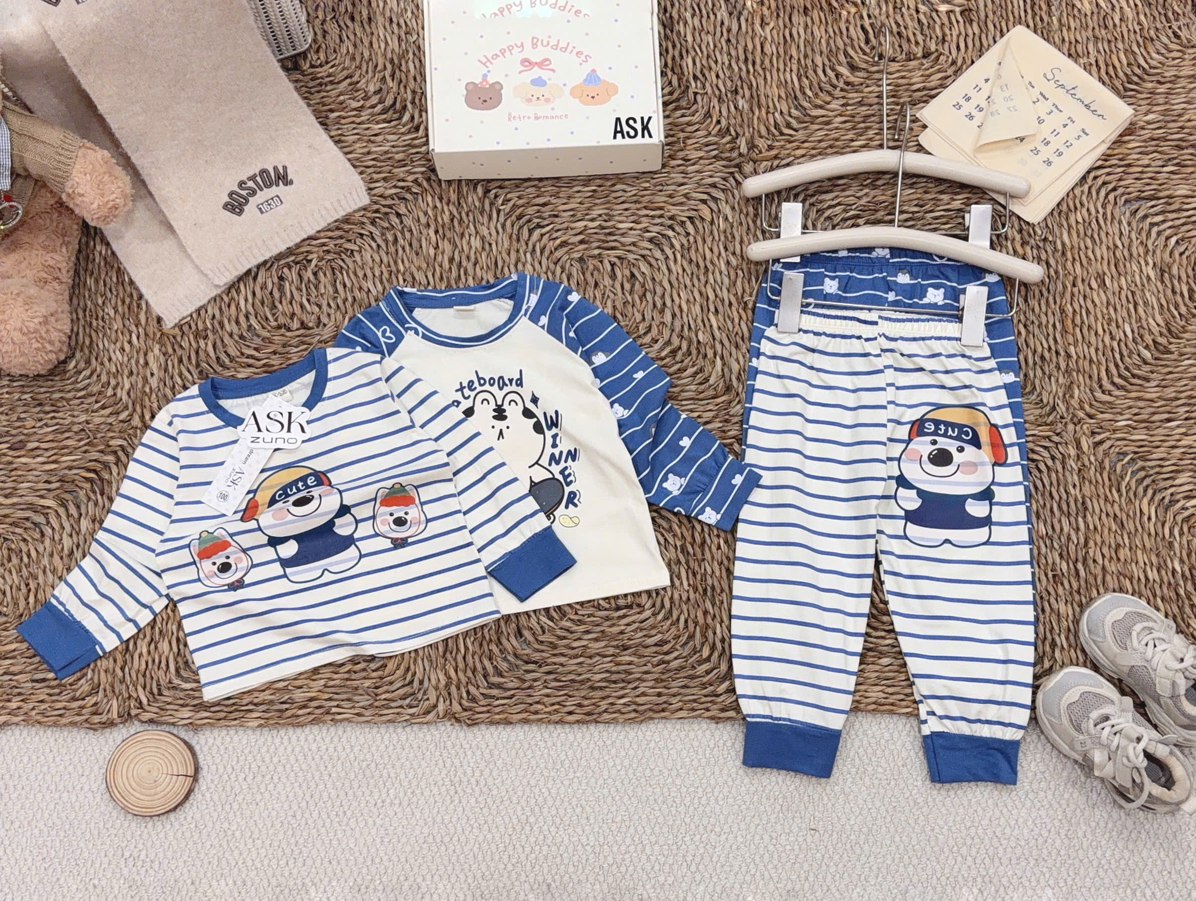 A612 - SET 2 BỘ GẤU XANH CUTE