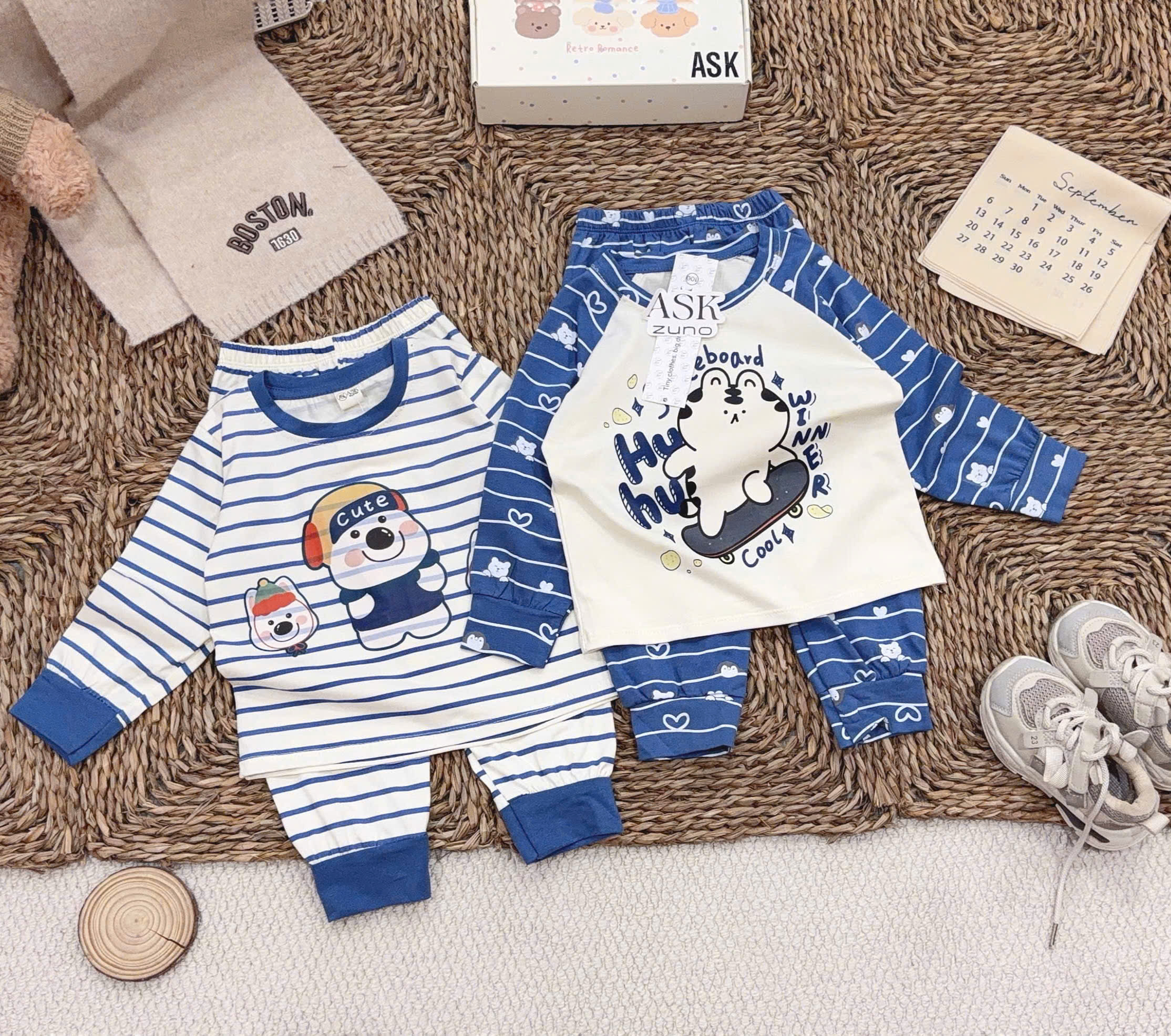 A612 - SET 2 BỘ GẤU XANH CUTE