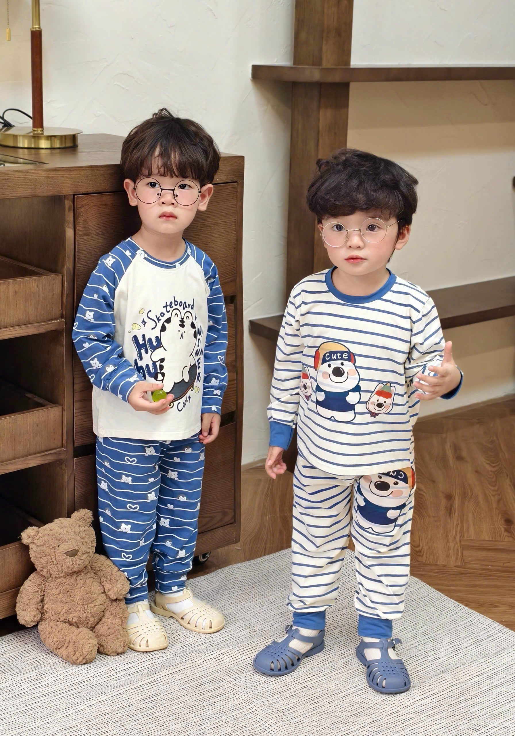 A612 - SET 2 BỘ GẤU XANH CUTE