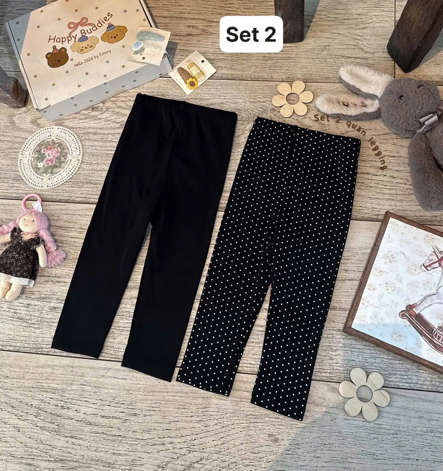 A623 - SET 2 QUẦN ĐEN BI