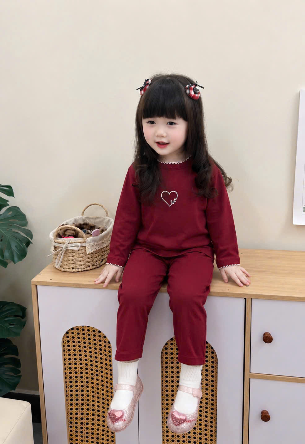 GOM A687 - SET 3 BỘ TRÁI TIM HỒNG ĐỎ TRẮNG