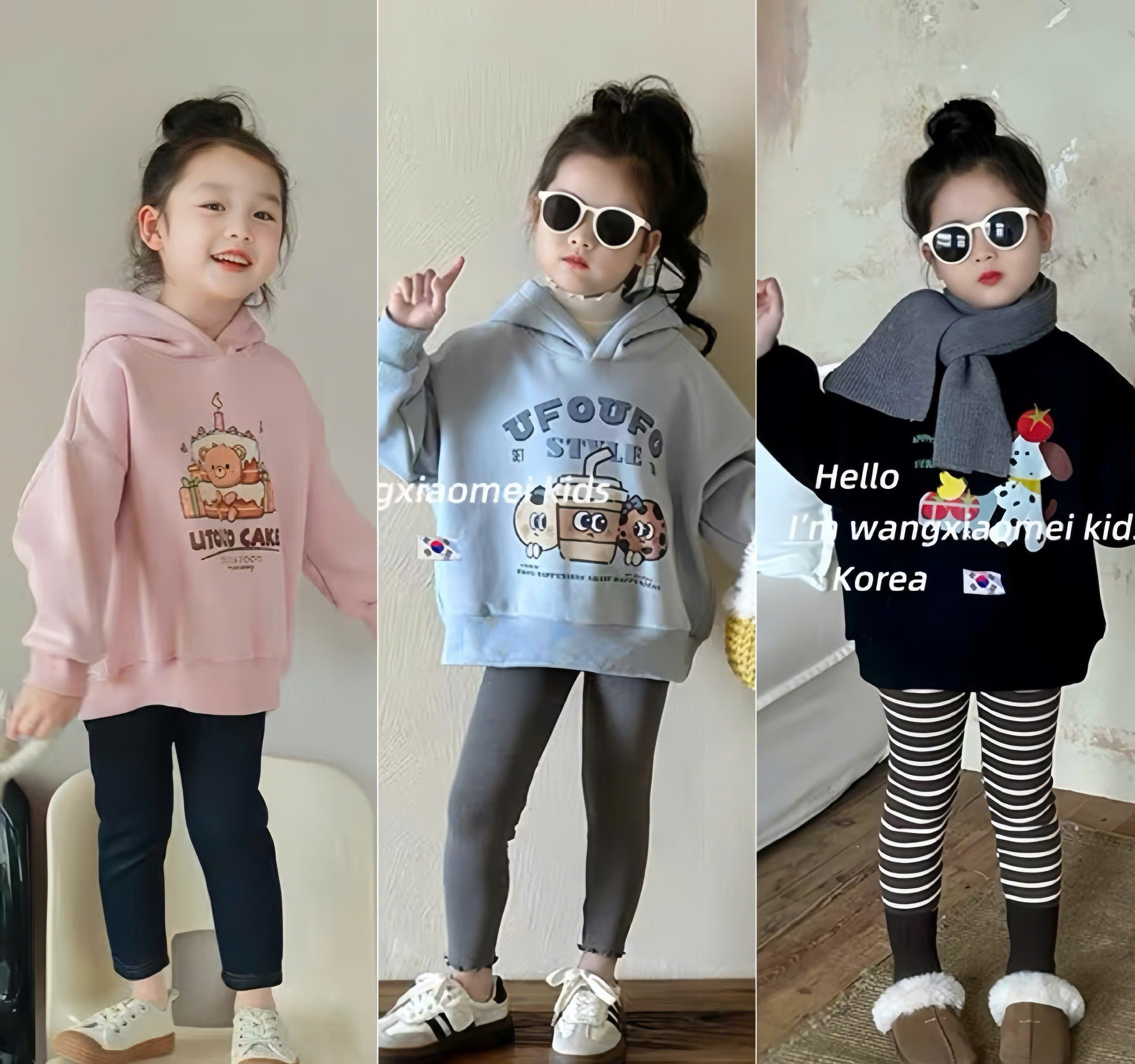 GOM A698 - SET 4 QUẦN ZIP TONE GHI HỒNG