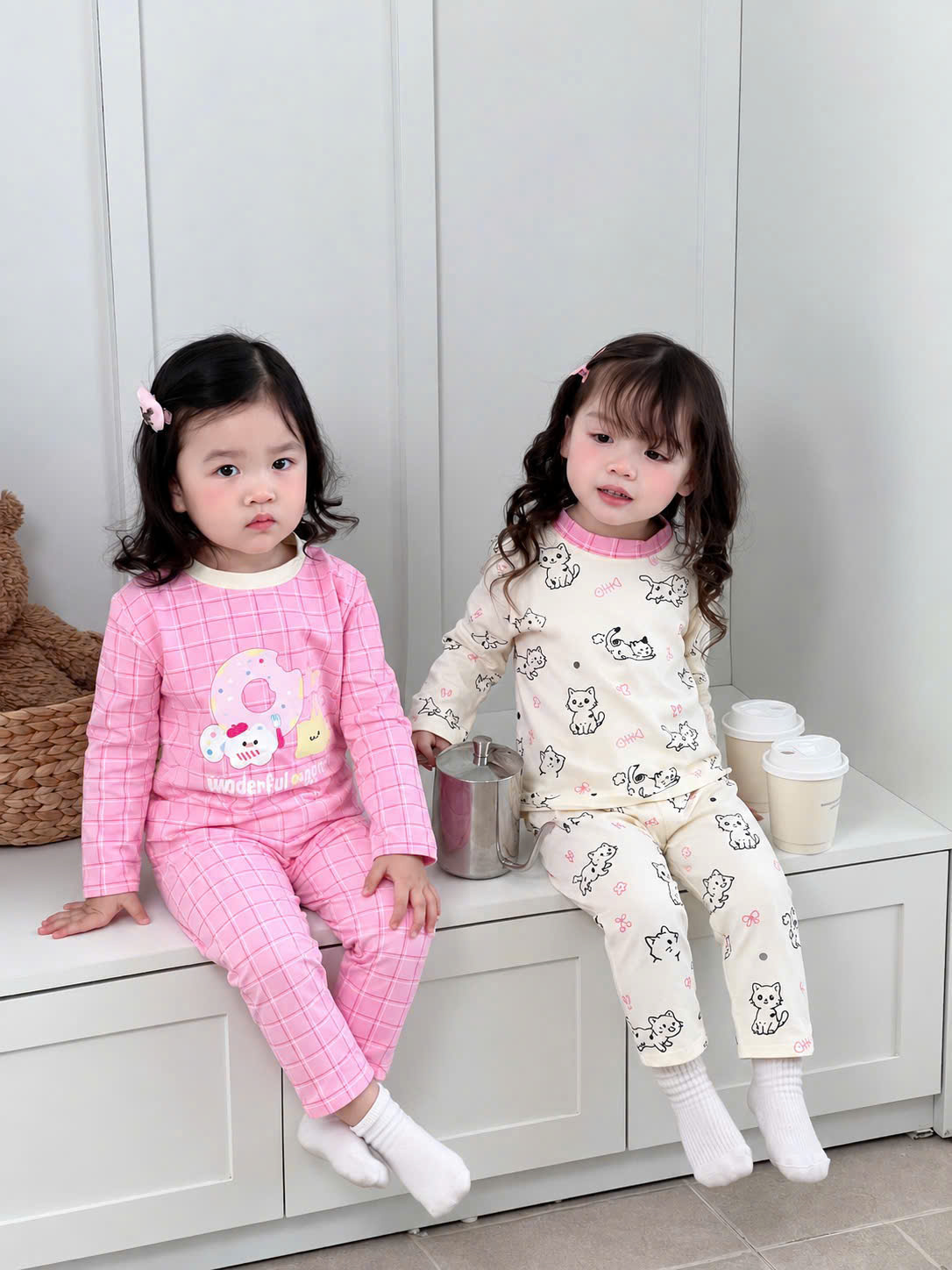 GOM A708 - SET 2 BỘ HỒNG BE DONUTS