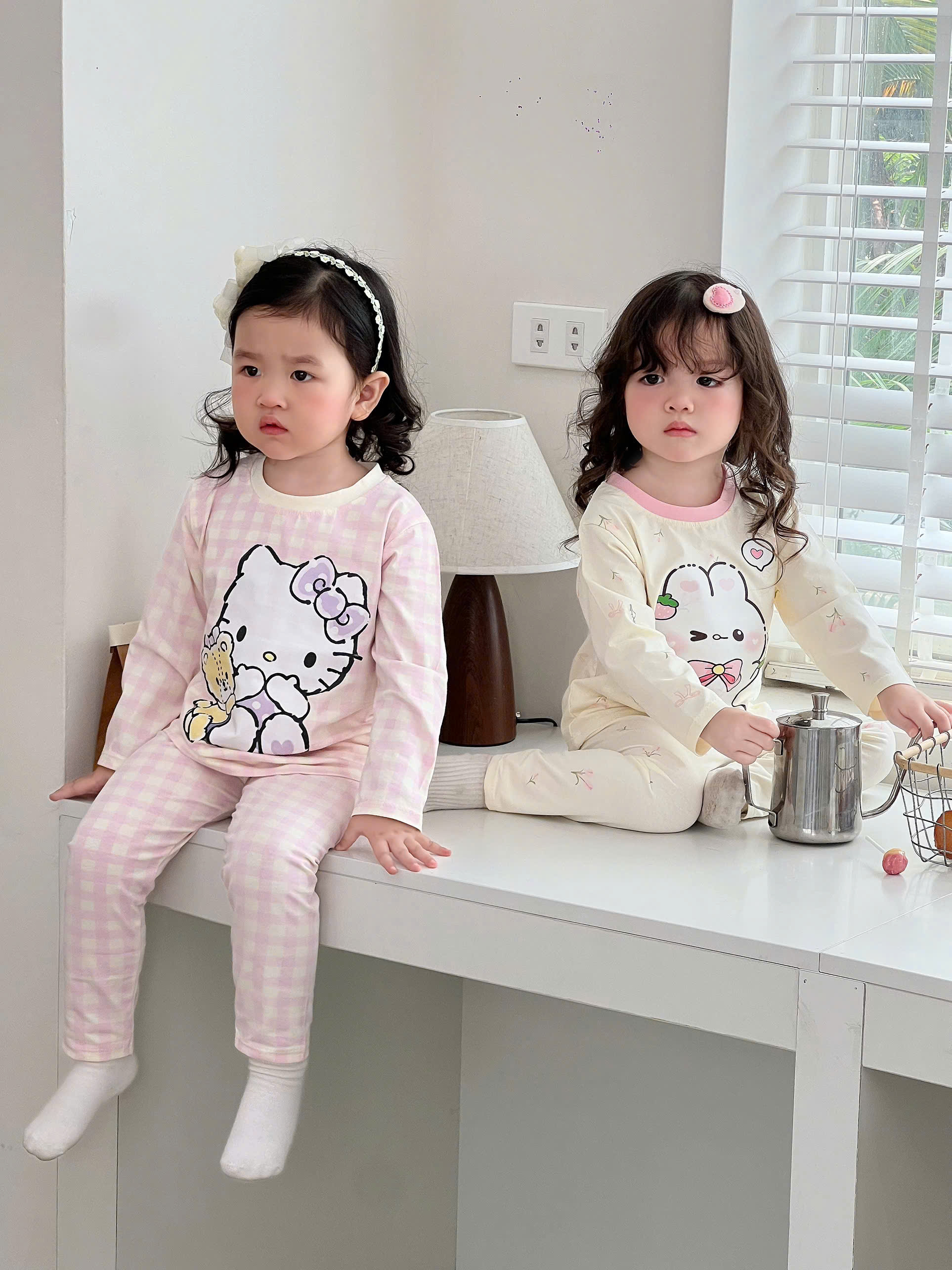 A918 - SET 2 BỘ KITTY THỎ HỒNG BE