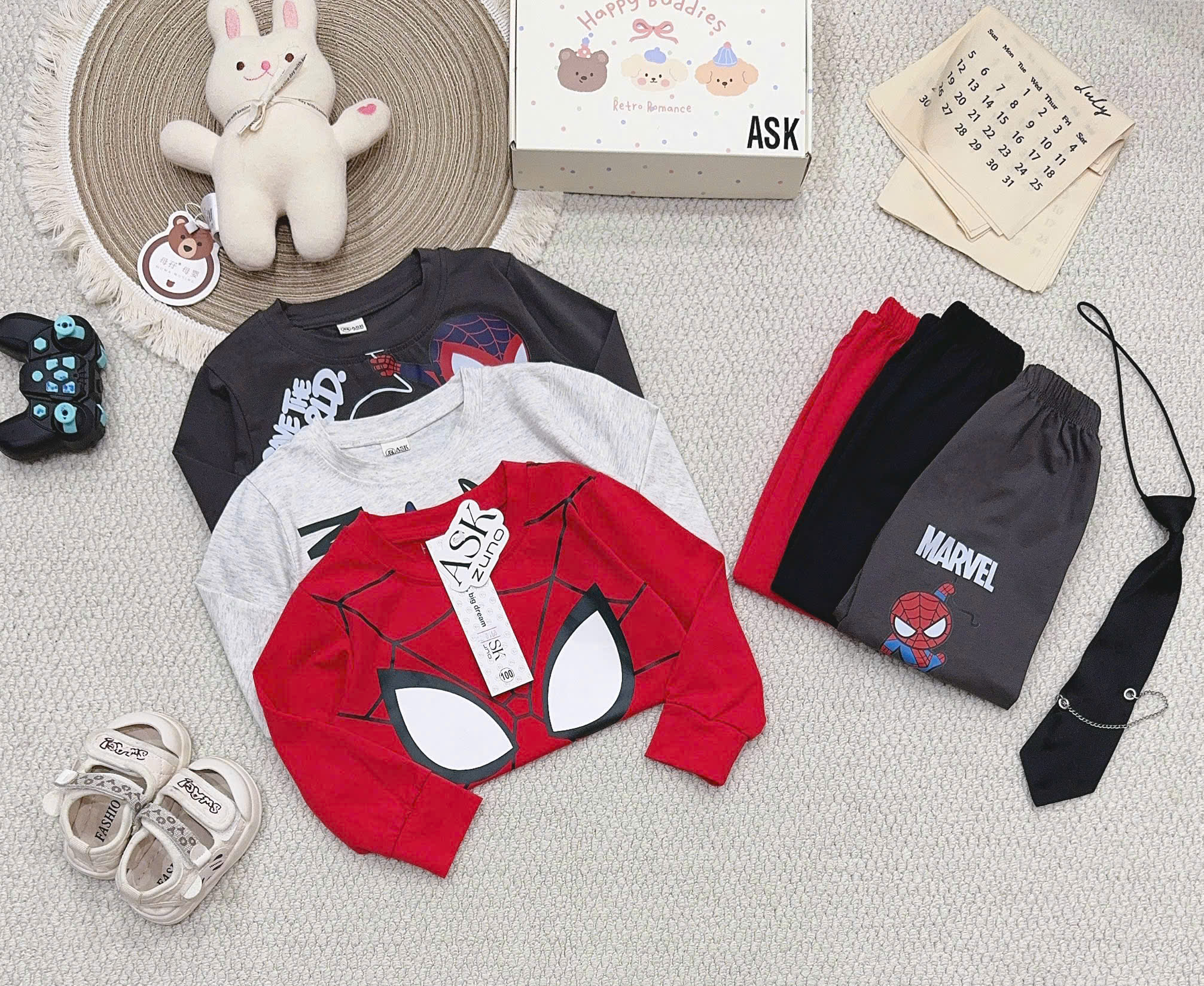 GOM B126 - SET 3 BỘ HÌNH NGƯỜI NHỆN DÀI TAY /