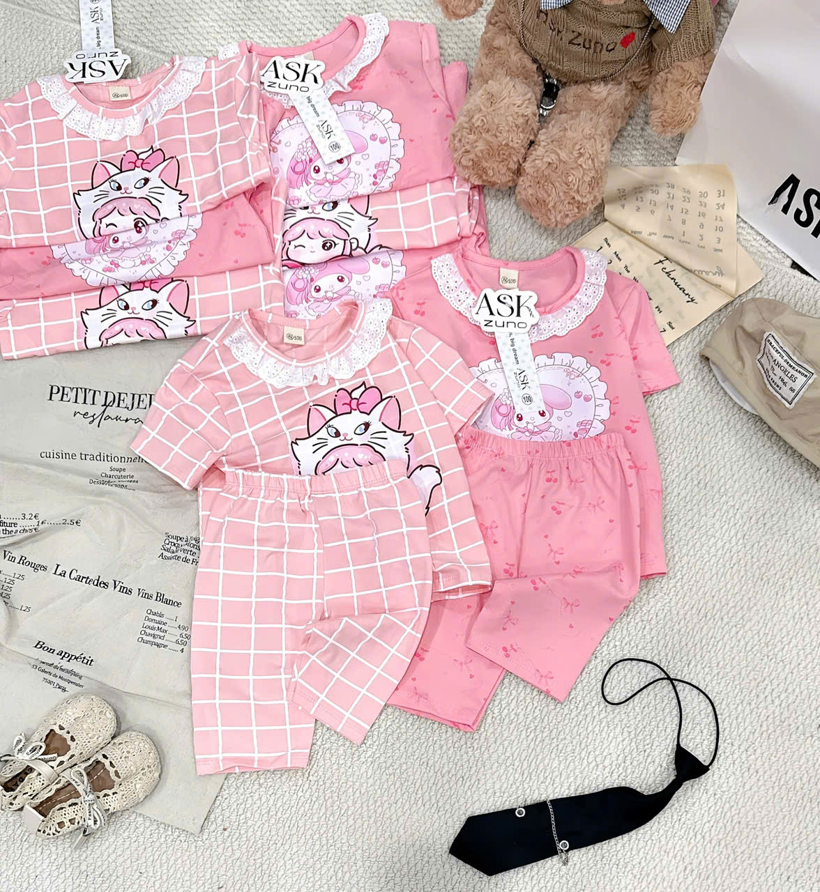 XẢ B176 - SET 2 BỘ CỘC TAY CỔ REN MELODY MERIE CHO BÉ GÁI
