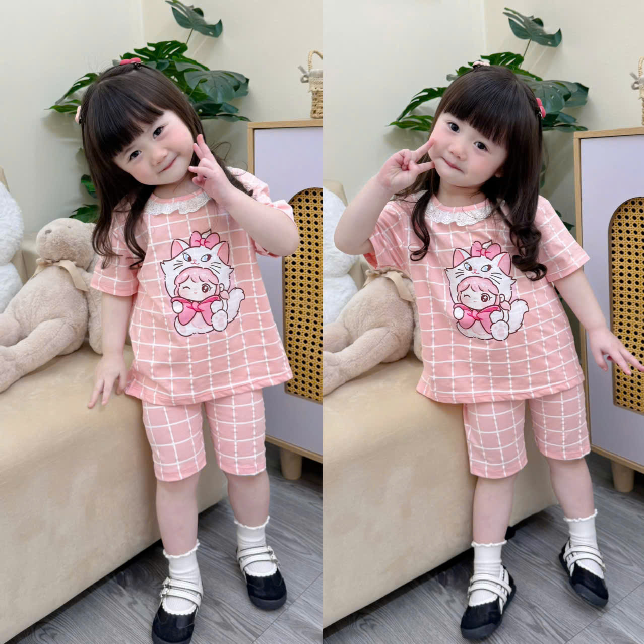 XẢ B176 - SET 2 BỘ CỘC TAY CỔ REN MELODY MERIE CHO BÉ GÁI