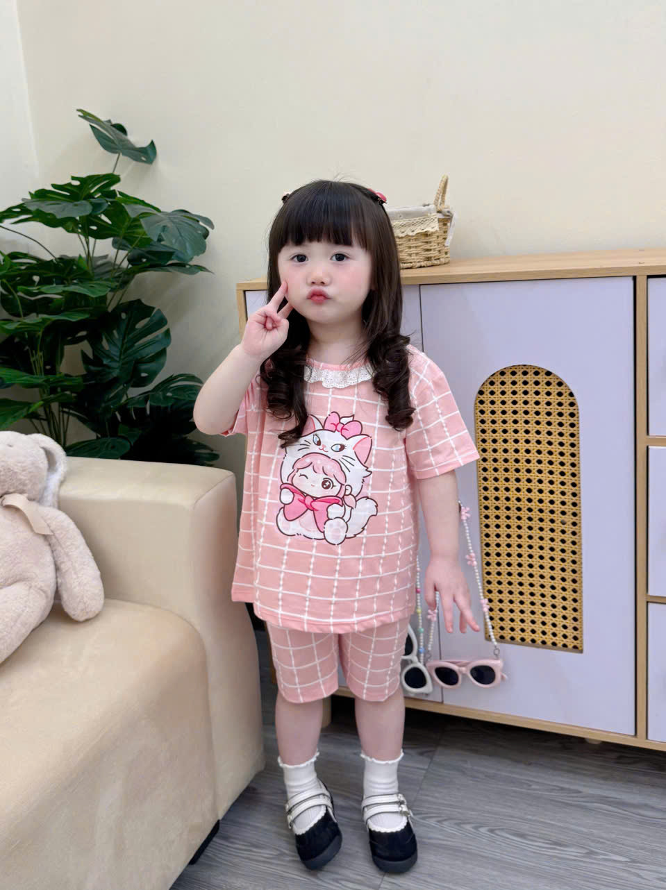 XẢ B176 - SET 2 BỘ CỘC TAY CỔ REN MELODY MERIE CHO BÉ GÁI