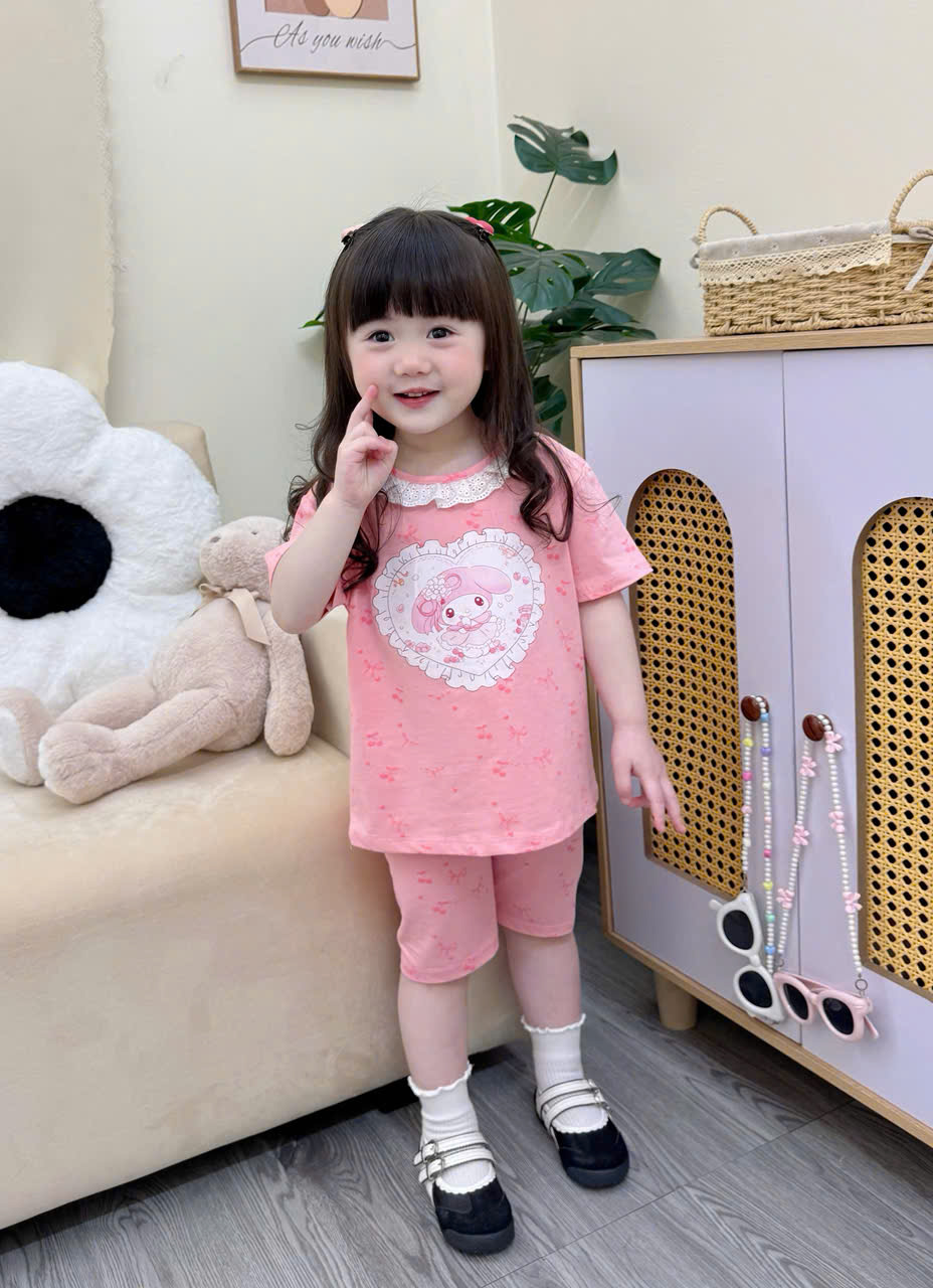 XẢ B176 - SET 2 BỘ CỘC TAY CỔ REN MELODY MERIE CHO BÉ GÁI