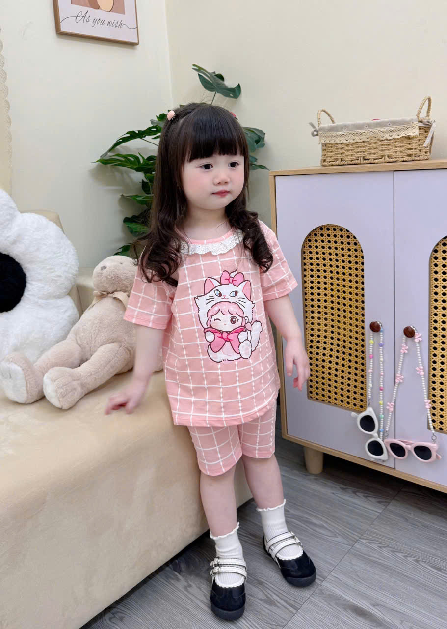 XẢ B176 - SET 2 BỘ CỘC TAY CỔ REN MELODY MERIE CHO BÉ GÁI