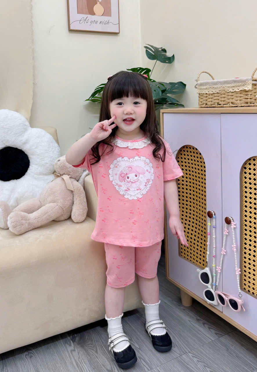 XẢ B176 - SET 2 BỘ CỘC TAY CỔ REN MELODY MERIE CHO BÉ GÁI