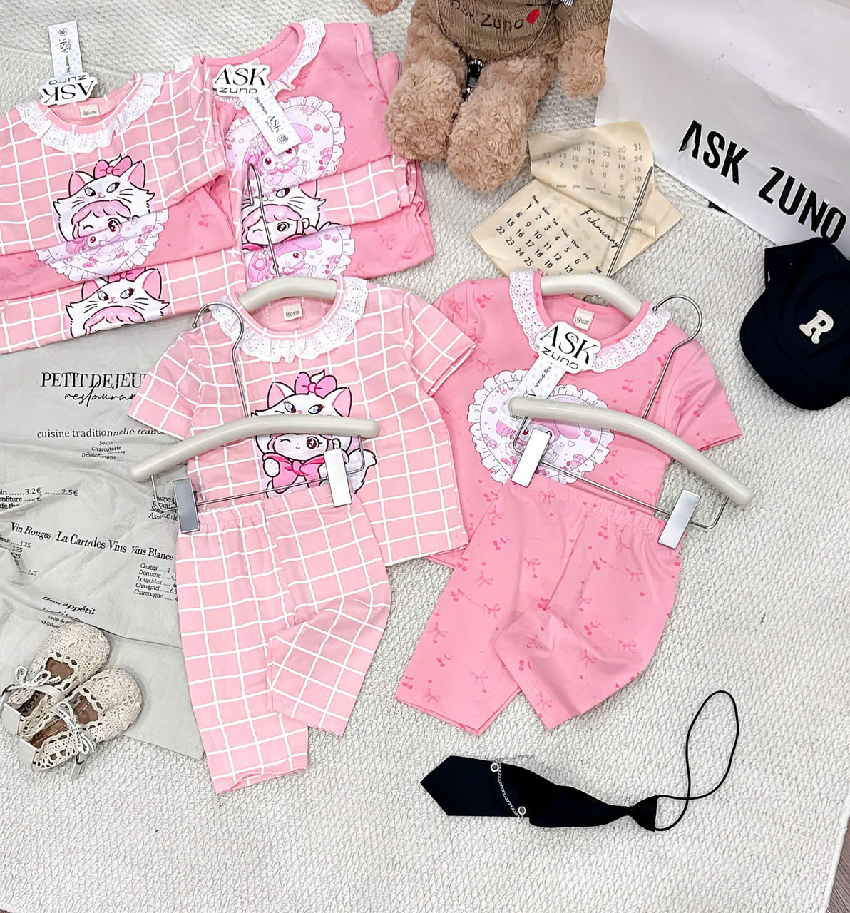 XẢ B176 - SET 2 BỘ CỘC TAY CỔ REN MELODY MERIE CHO BÉ GÁI