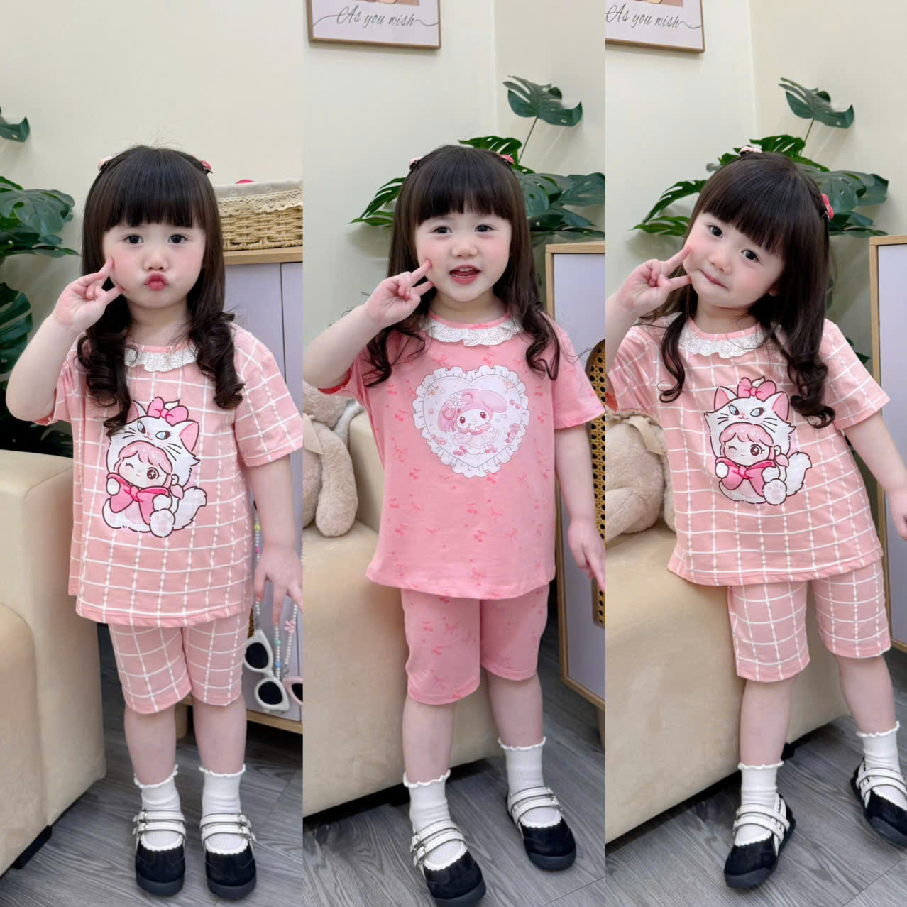 XẢ B176 - SET 2 BỘ CỘC TAY CỔ REN MELODY MERIE CHO BÉ GÁI