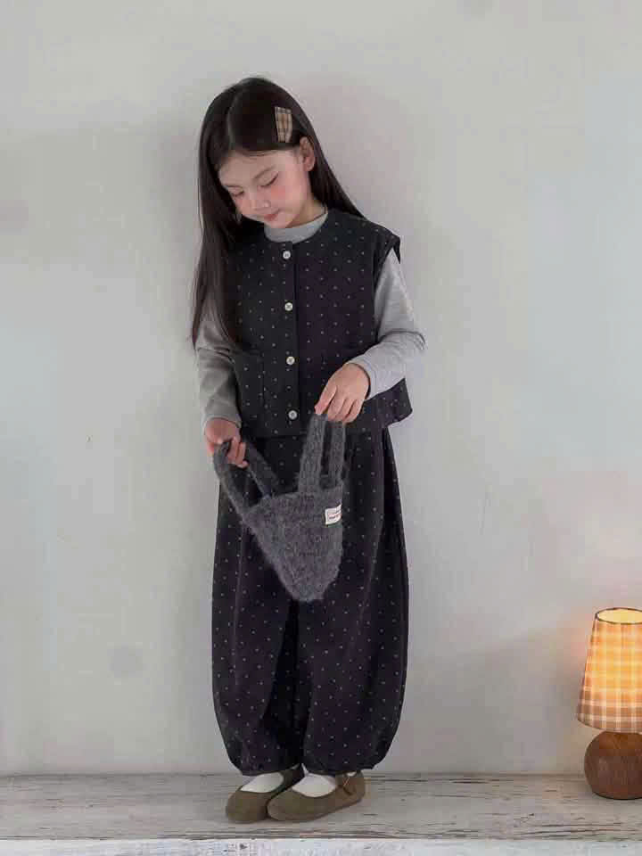 B192 - SET 3CT CHẤM BI ĐEN GHI