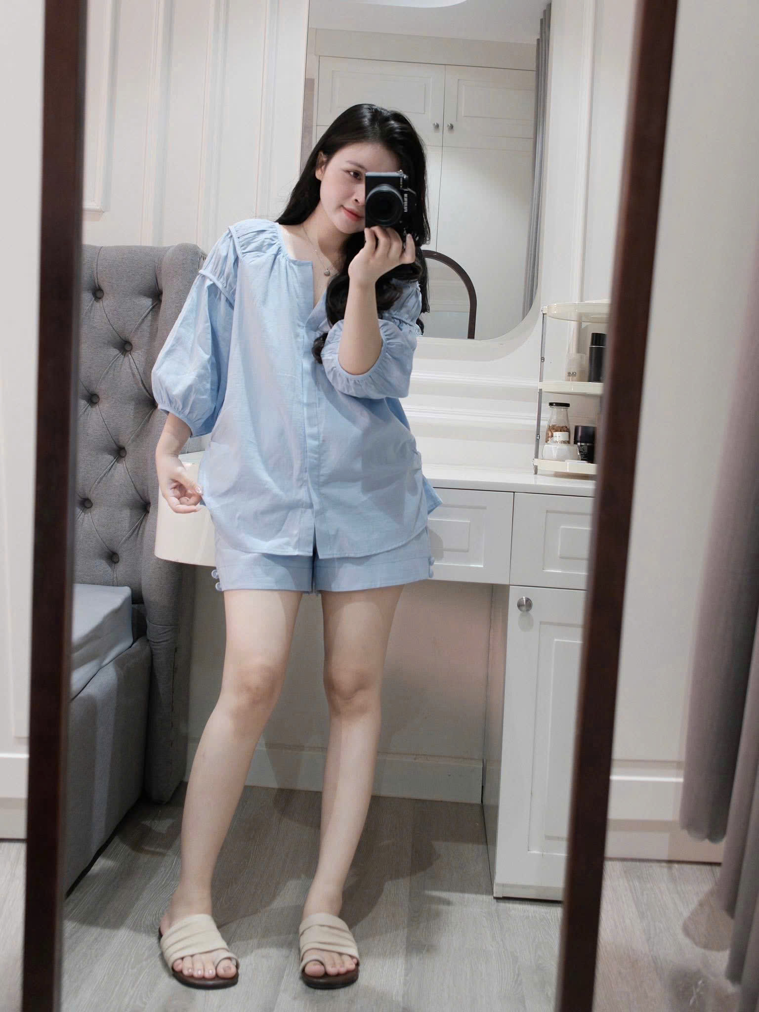 XẢ B211 - SET BỘ ĐŨI XANH TAY BỒNG LỬNG
