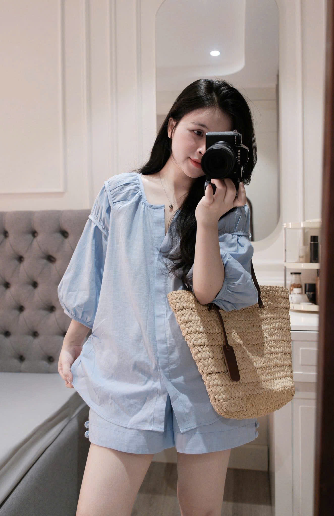 XẢ B211 - SET BỘ ĐŨI XANH TAY BỒNG LỬNG