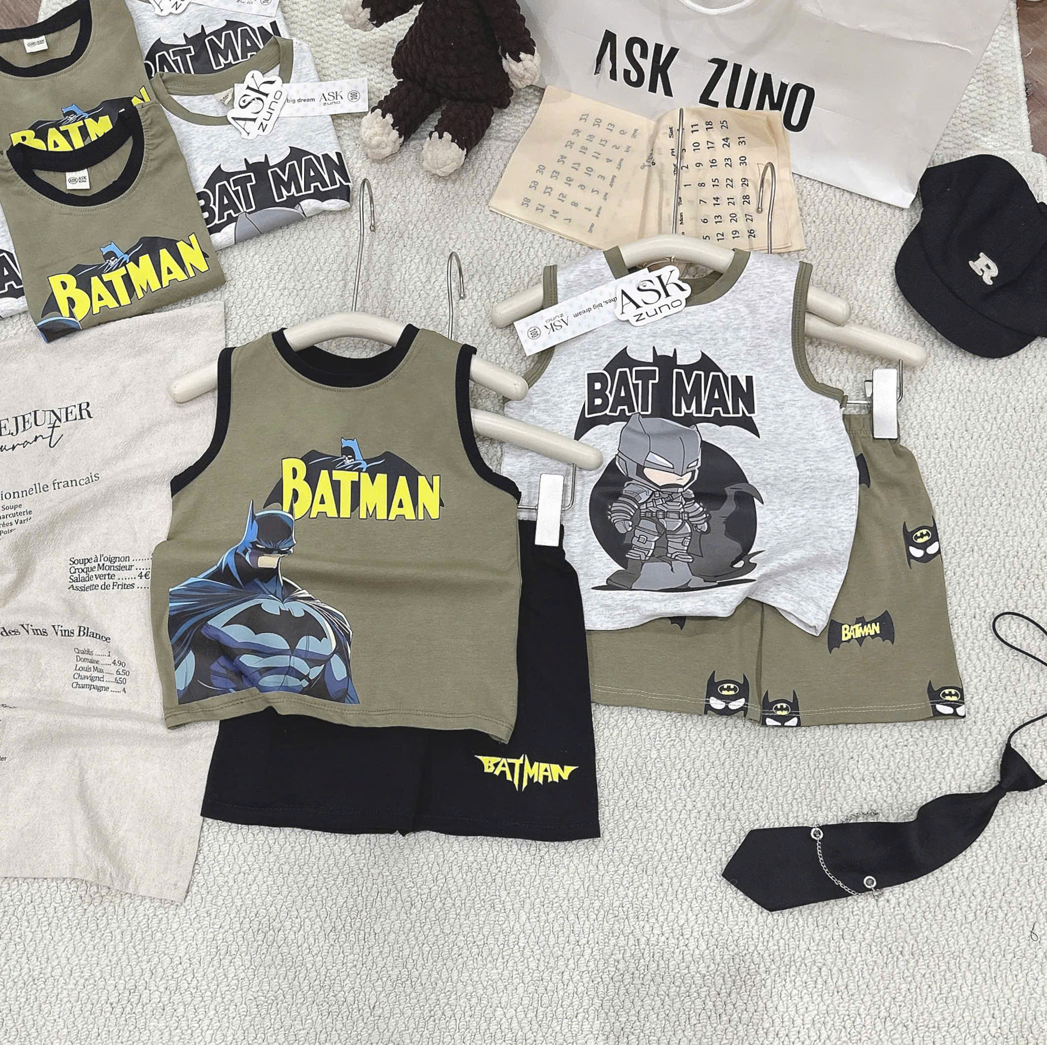 XẢ B239 - SET 2 BỘ BA LỖ BATMAN RÊU XÁM
