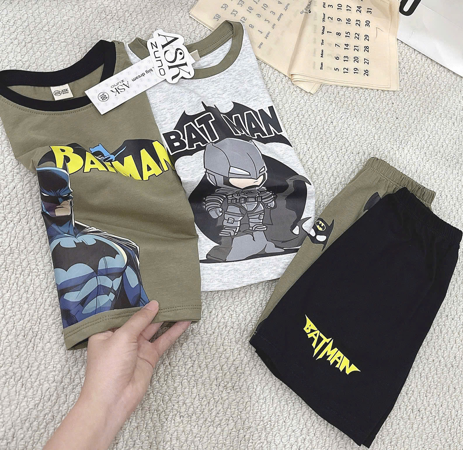 XẢ B239 - SET 2 BỘ BA LỖ BATMAN RÊU XÁM