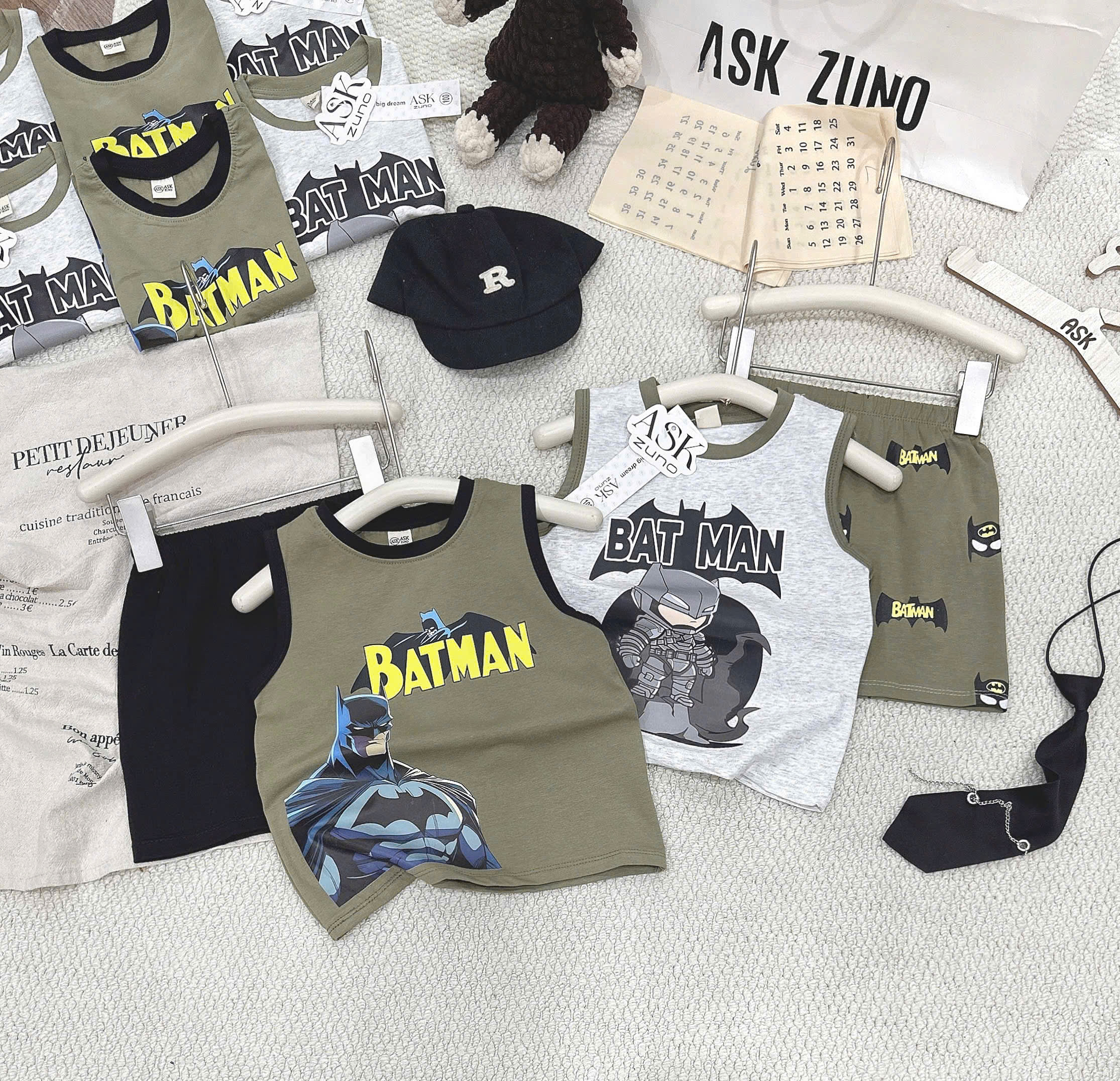 XẢ B239 - SET 2 BỘ BA LỖ BATMAN RÊU XÁM
