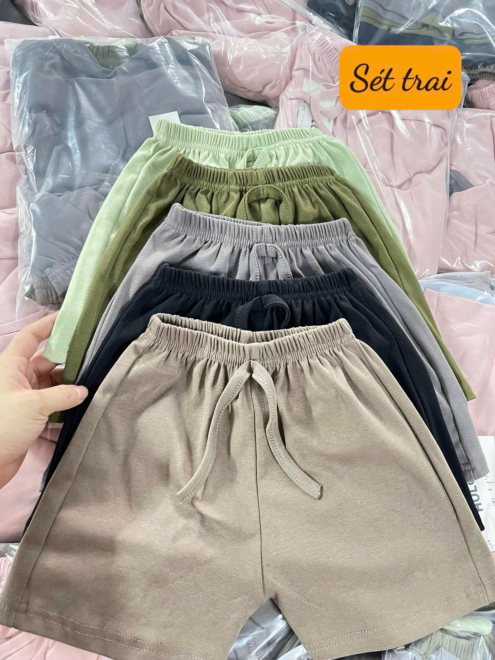 XẢ B243 - SET 5 QUẦN ZIP TRƠN MÀU BÉ TRAI BÉ GÁI