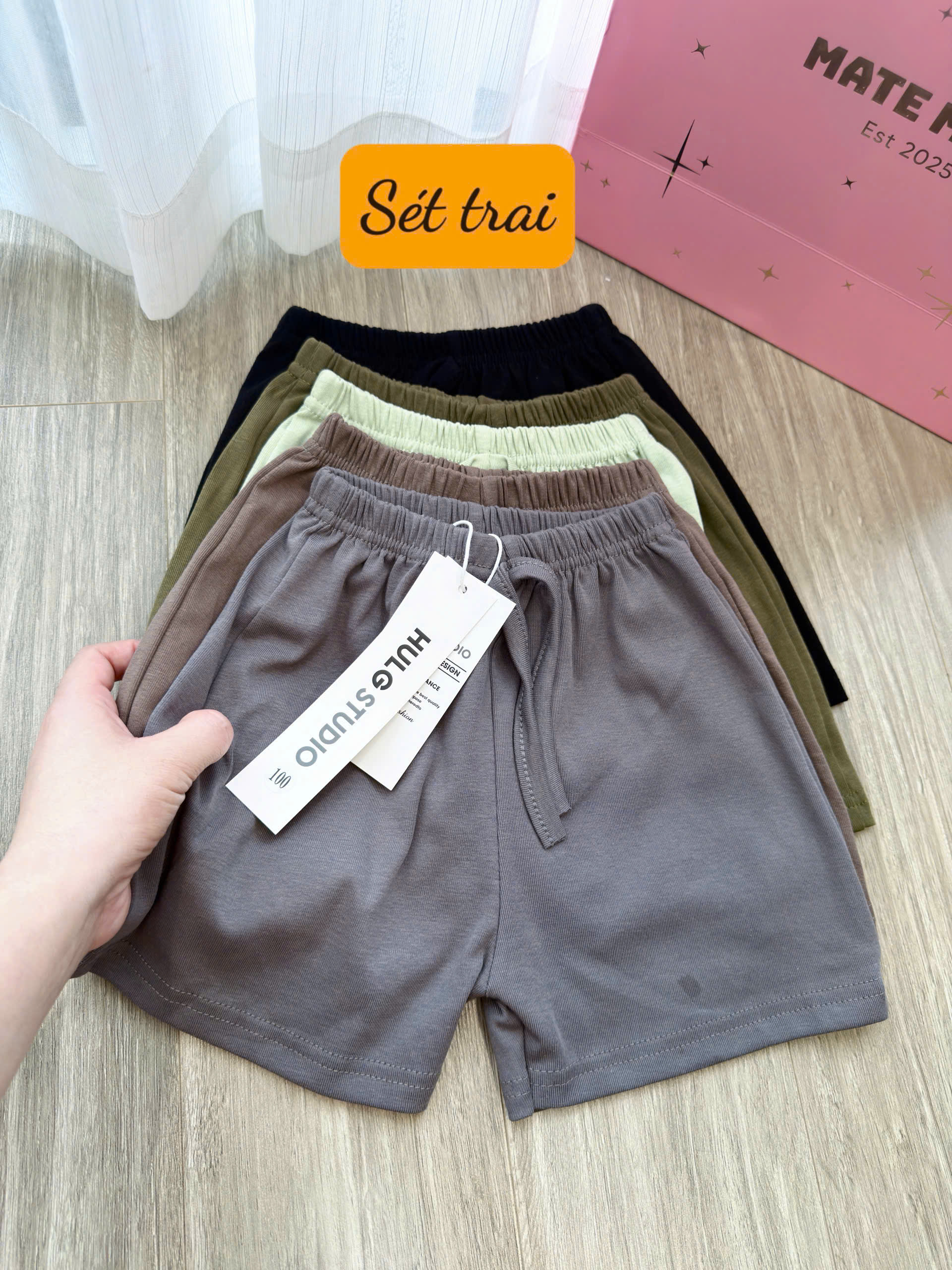 XẢ B243 - SET 5 QUẦN ZIP TRƠN MÀU BÉ TRAI BÉ GÁI