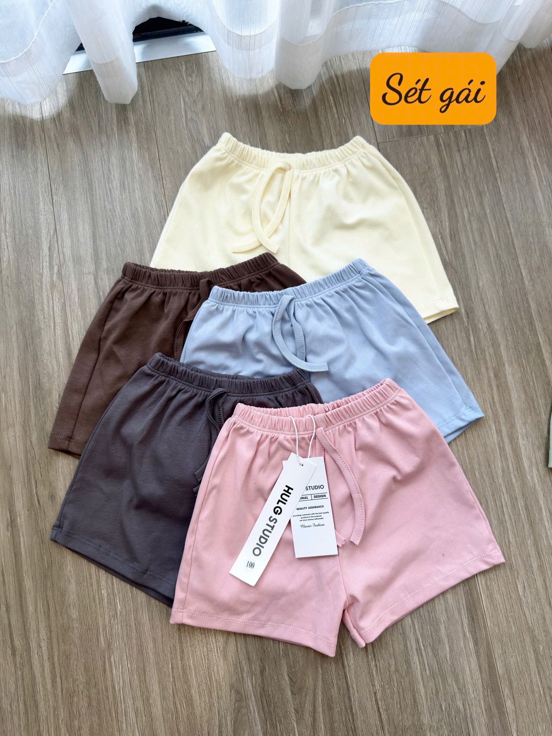 XẢ B243 - SET 5 QUẦN ZIP TRƠN MÀU BÉ TRAI BÉ GÁI