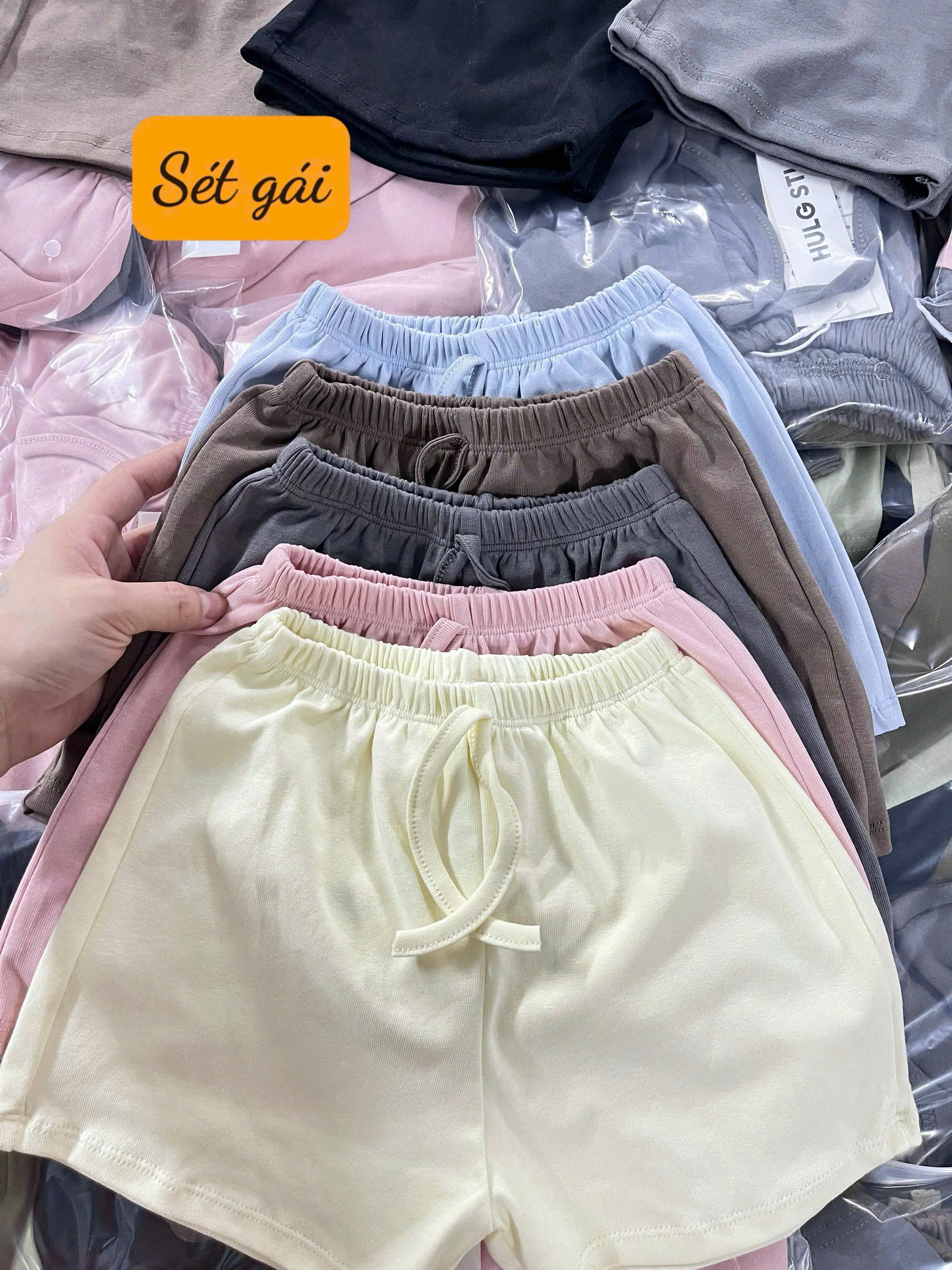 XẢ B243 - SET 5 QUẦN ZIP TRƠN MÀU BÉ TRAI BÉ GÁI