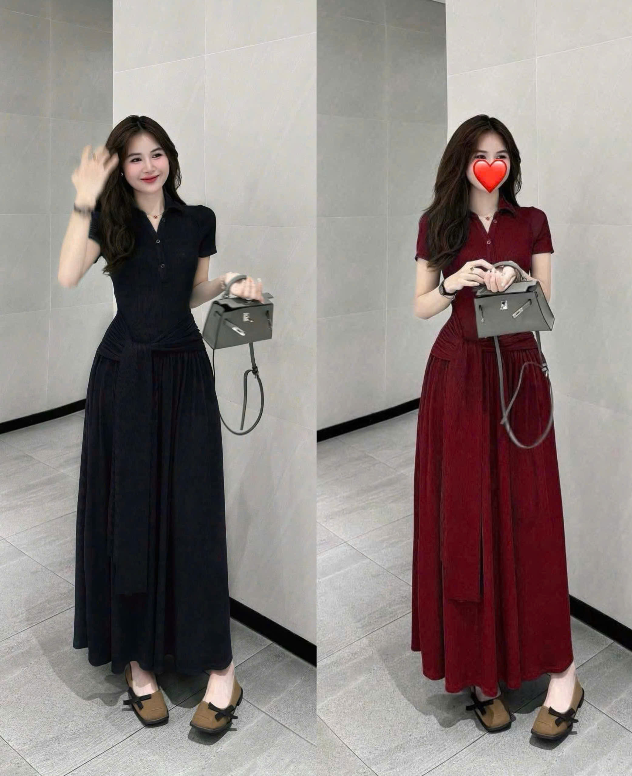 XẢ B275 - VÁY NỮ TĂM HÀN CHIẾT BUỘC EO