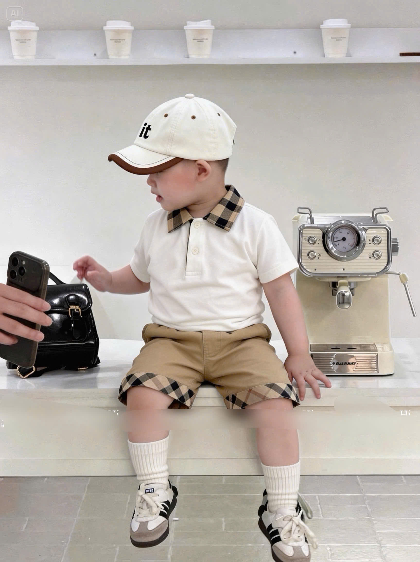 XẢ B299 - SET ÁO POLO TRẮNG B.B.R QUẦN KAKI