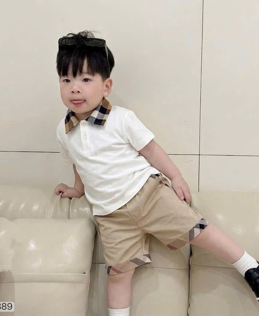 XẢ B299 - SET ÁO POLO TRẮNG B.B.R QUẦN KAKI