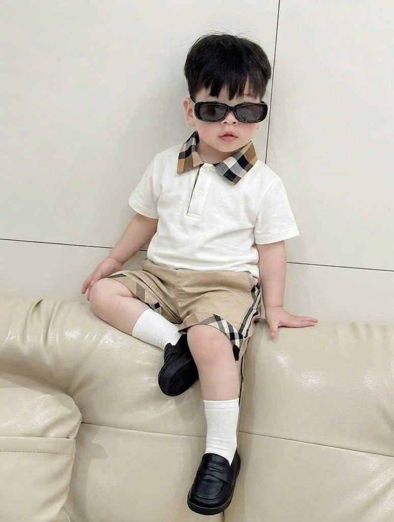 XẢ B299 - SET ÁO POLO TRẮNG B.B.R QUẦN KAKI