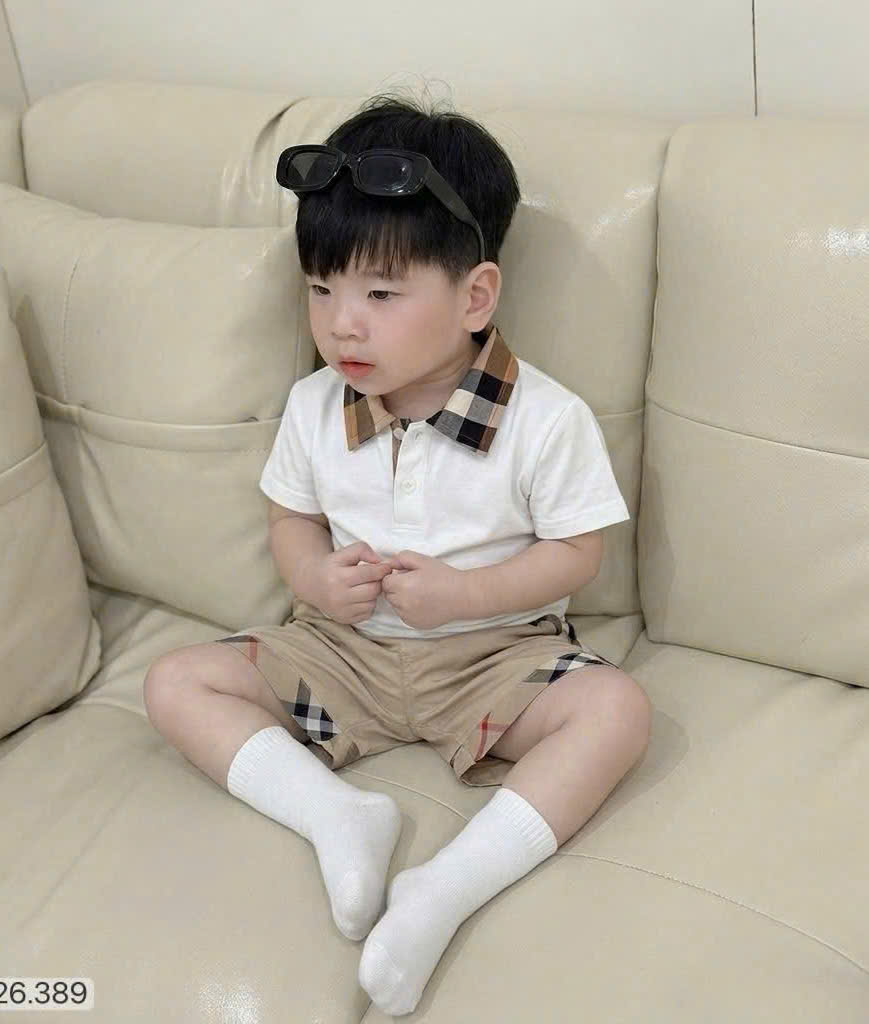 XẢ B299 - SET ÁO POLO TRẮNG B.B.R QUẦN KAKI