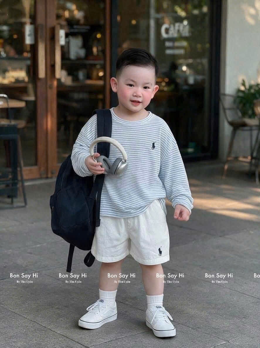 GOM B304 - SET ĐÔI MẸ CON ÁO KẺ XANH