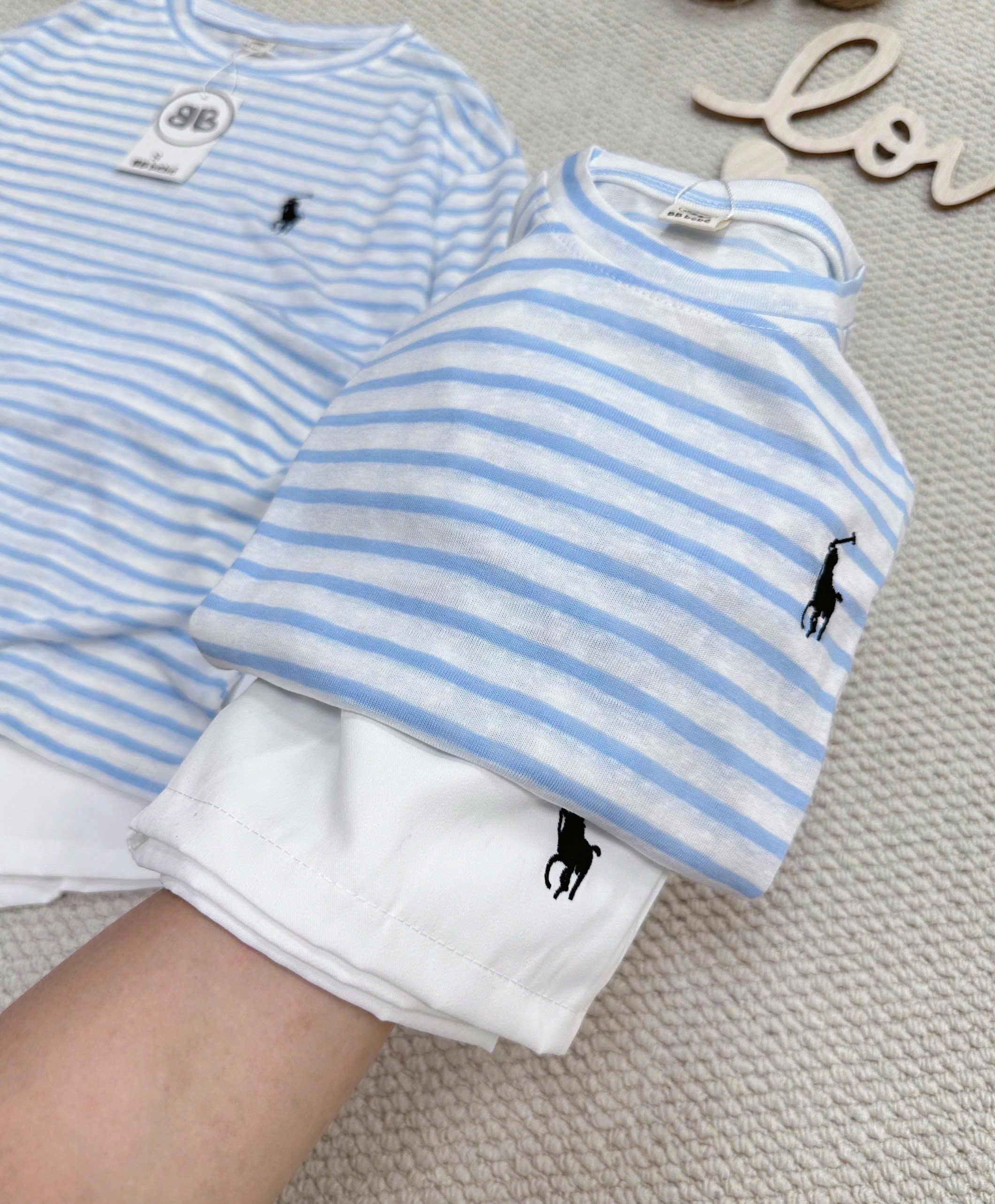 GOM B304 - SET ĐÔI MẸ CON ÁO KẺ XANH