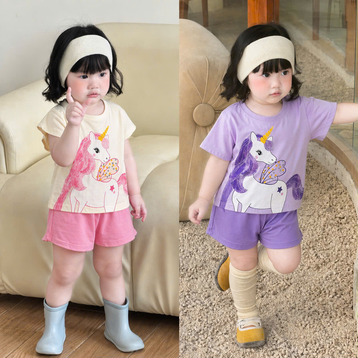 XẢ B410 - SET 2 BỘ CỘC NGỰA PONY HỒNG TÍM