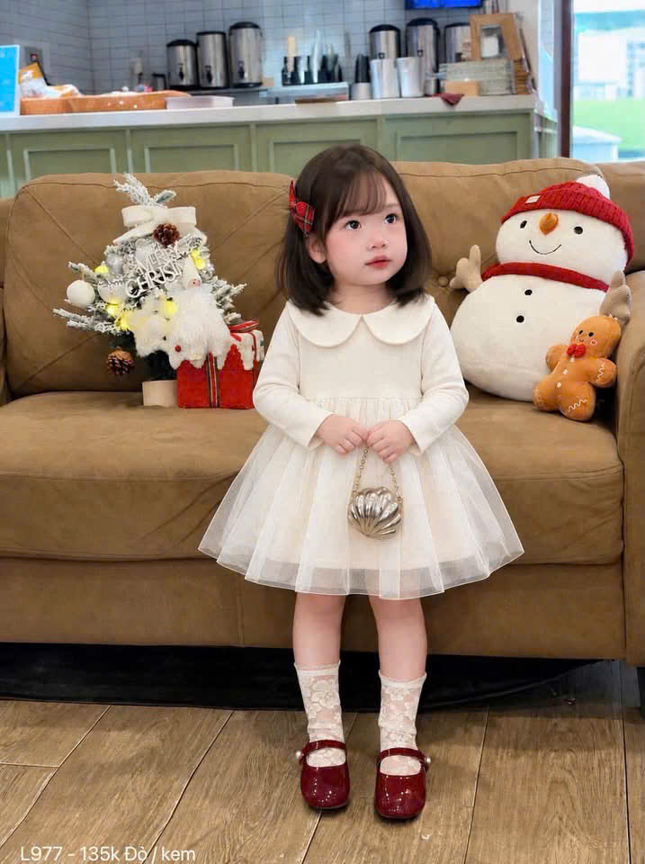 GOM B459 - VÁY CỔ SEN XÒE BỒNG