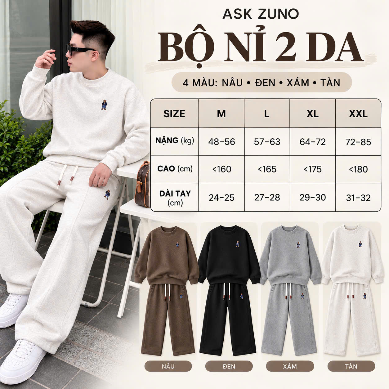 GOM B469 - BỘ NỈ NAM 2 DA