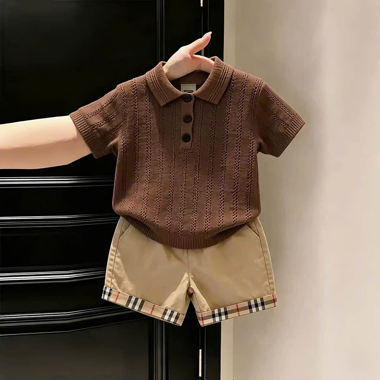 B482 - SET ÁO POLO NÂU QUẦN KAKI