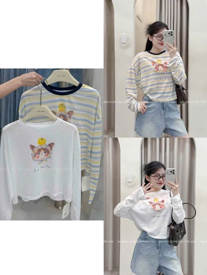 GOM B511 - SET 2 ÁO GIẤY NỮ TRẮNG KẺ