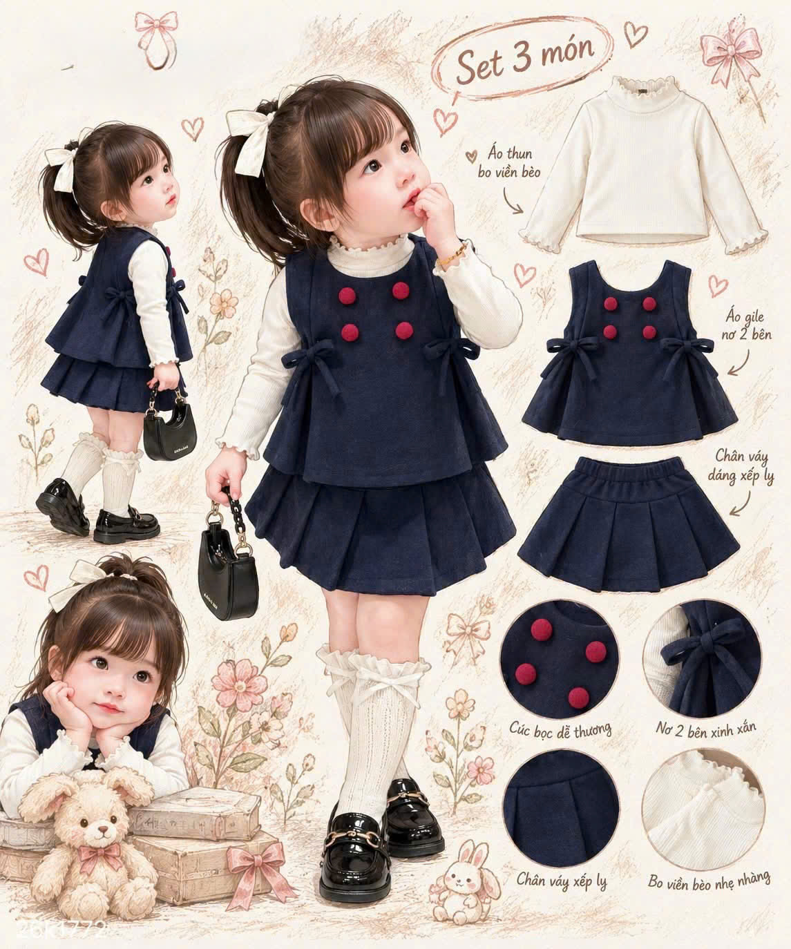 GOM B516 - SET 3CT DẠ THAN